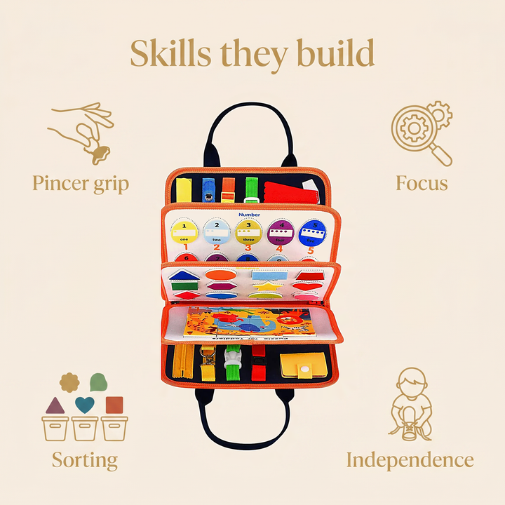Skills they build - pincer grip, focus, sorting, independence