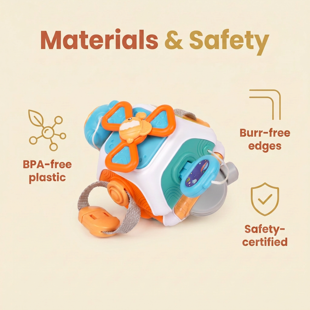 Materials and safety - BPA-free plastic, burr-free edges, safety-certified