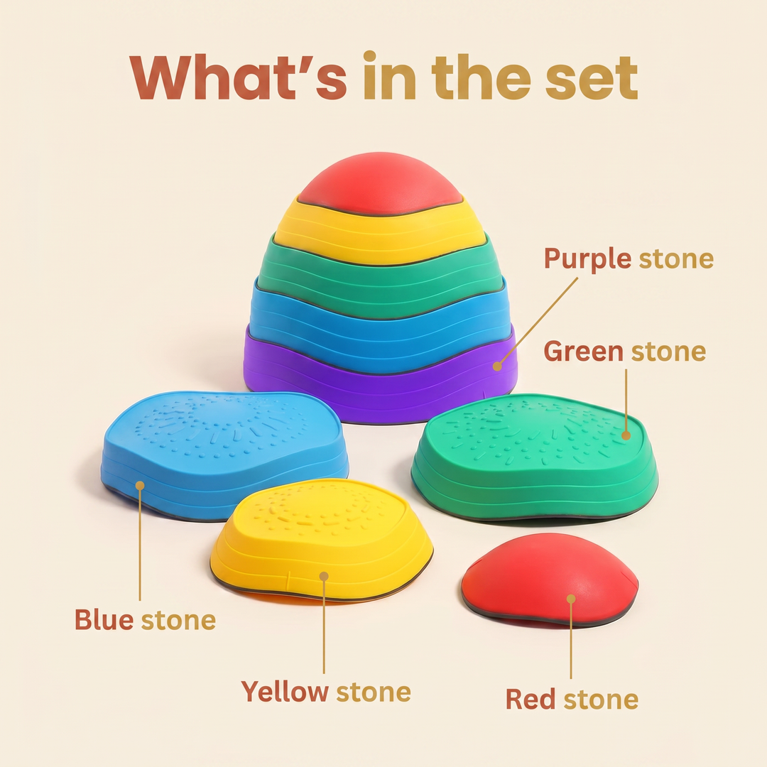 What you get: 5 stepping stones with graduated heights and non-slip tops