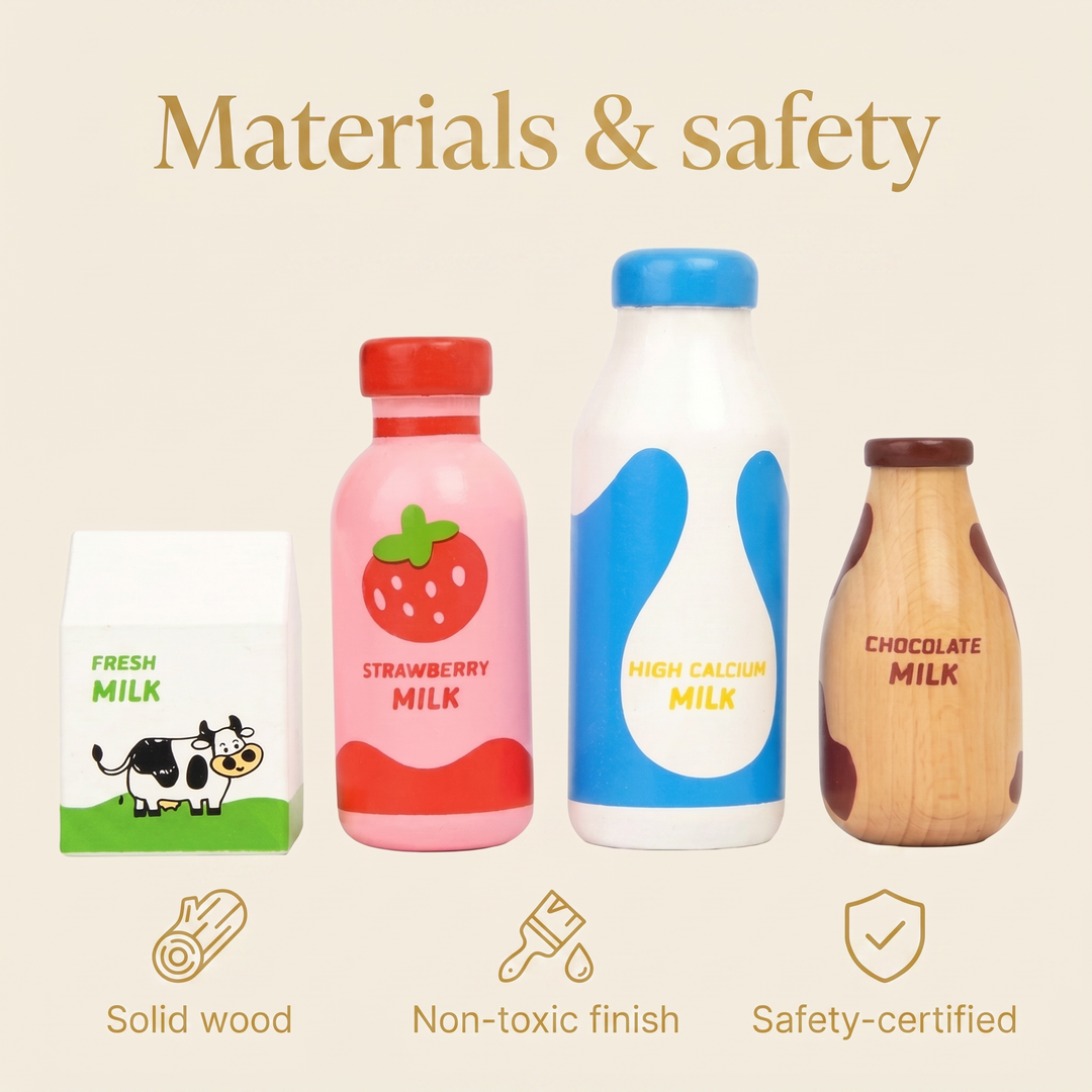 Materials and safety - solid wood, water-based finish, smooth rounded edges