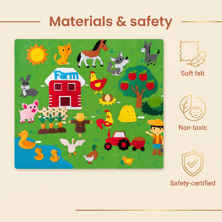 Materials and safety - soft felt, non-toxic, safety-certified
