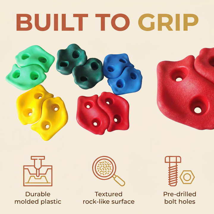 Built to grip: durable molded plastic, textured surface, pre-drilled bolt holes