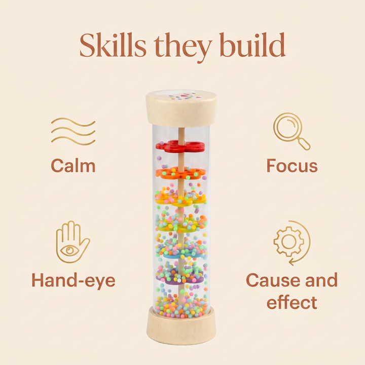 Skills they build - calm, focus, hand-eye, cause and effect