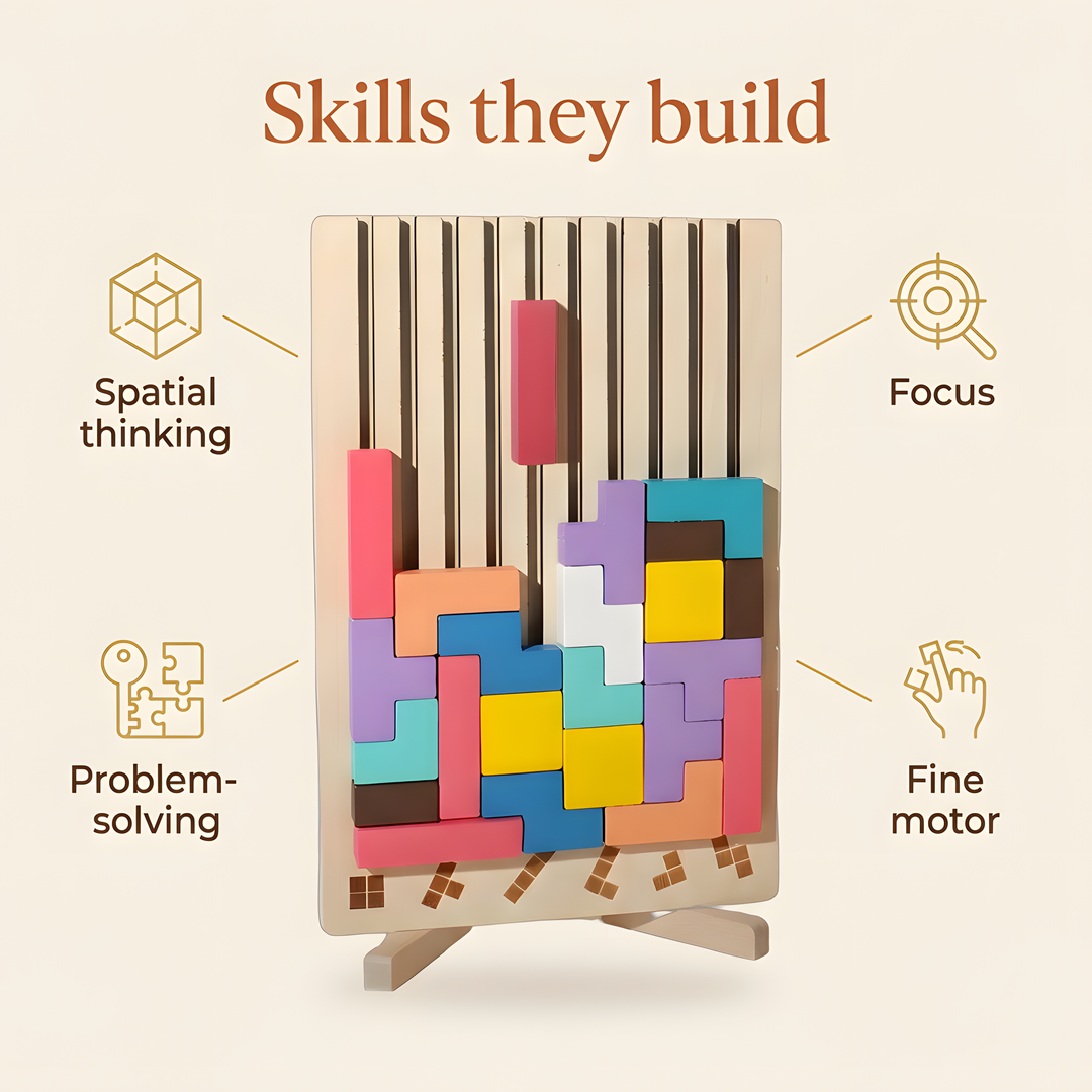 Skills they build: spatial thinking, problem-solving, focus, fine motor