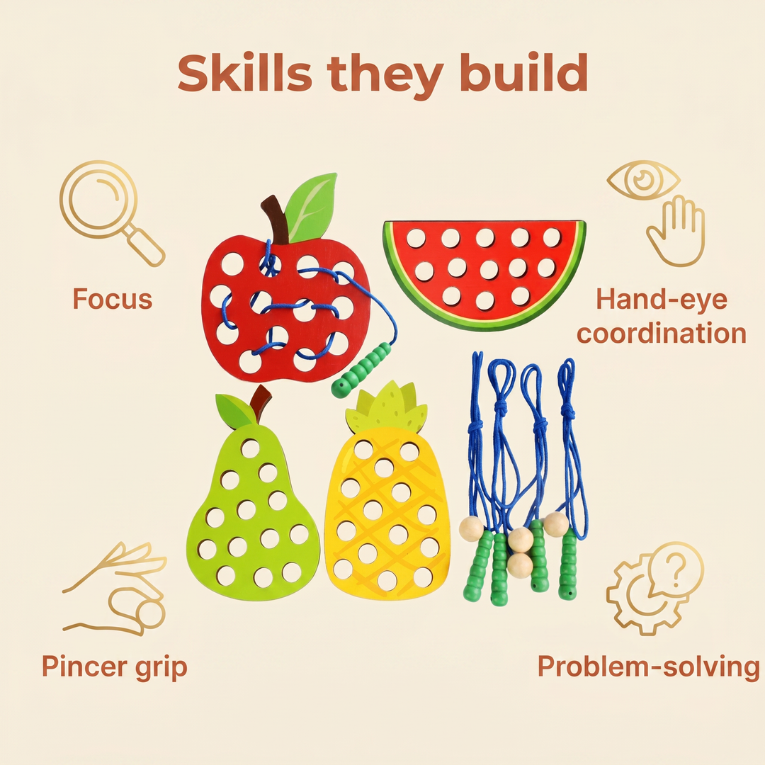 Skills they build - focus, hand-eye coordination, pincer grip, problem-solving