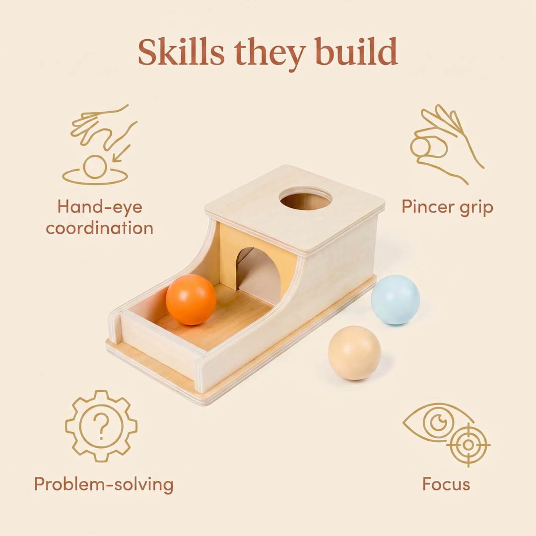 Skills they build - hand-eye coordination, pincer grip, problem-solving, focus