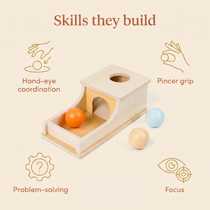 Skills they build - hand-eye coordination, pincer grip, problem-solving, focus