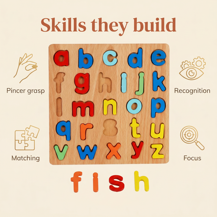 Skills they build - pincer grasp, recognition, matching, focus