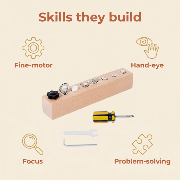 Skills they build - fine-motor, hand-eye, focus, problem-solving