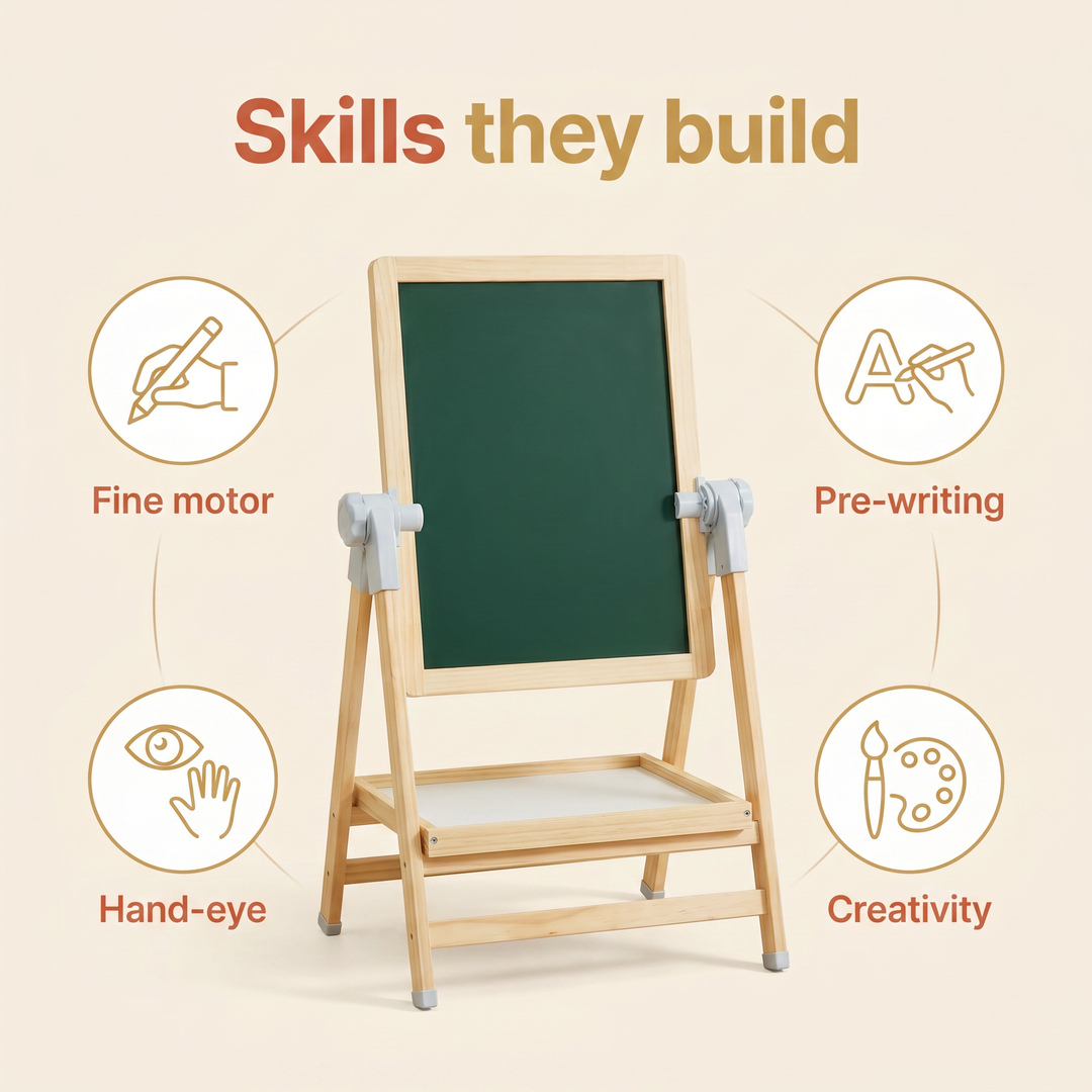Skills they build - fine motor, pre-writing, hand-eye, creativity