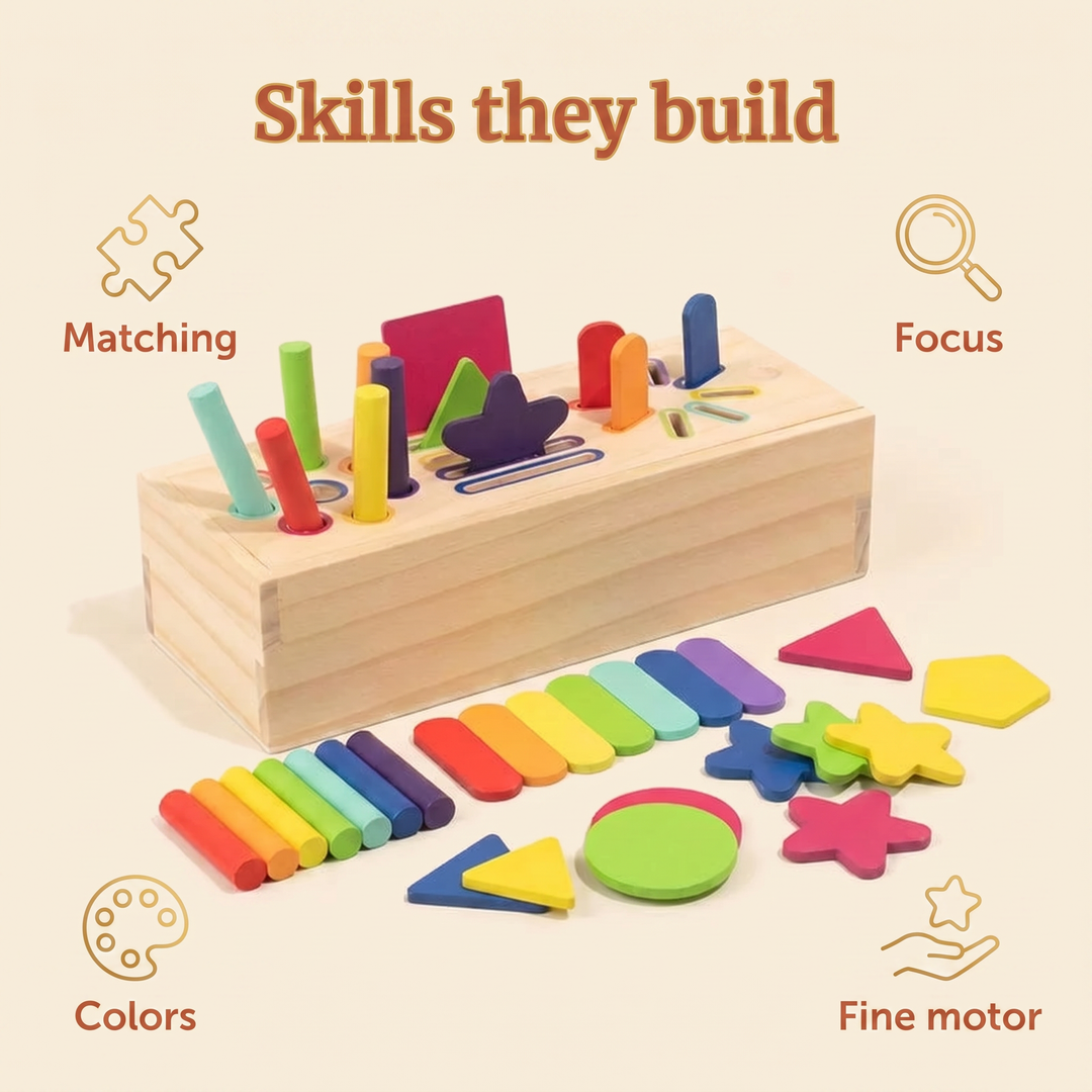 Skills they build - matching, focus, colors, fine motor