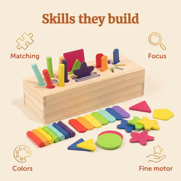 Skills they build - matching, focus, colors, fine motor