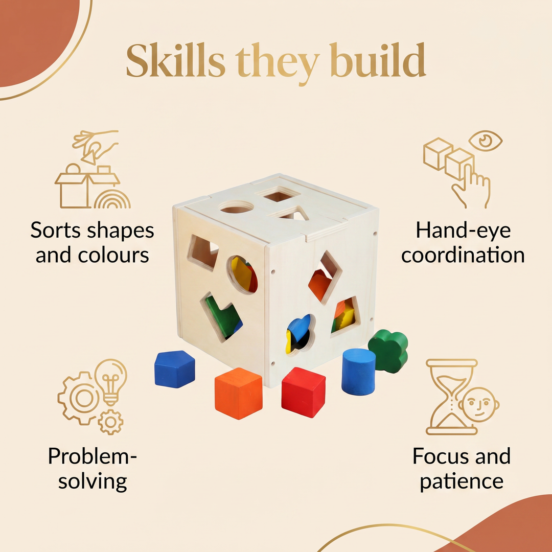 Skills they build - sorting, hand-eye coordination, problem-solving, focus