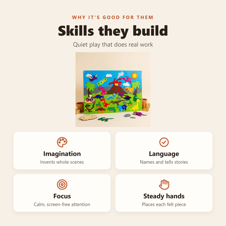 Skills they build - imagination, language, focus, steady hands