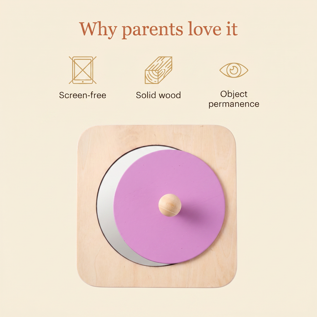 Why parents love it - screen-free, solid wood, object permanence