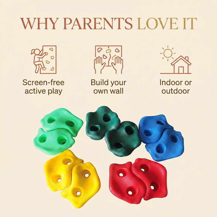 Why parents love the rock climbing wall holds