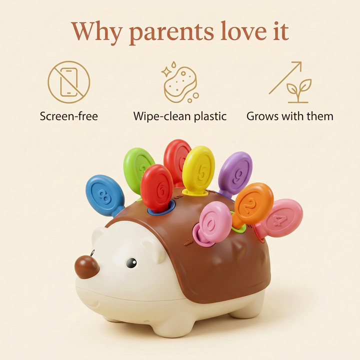 Why parents love it - screen-free, wipe-clean plastic, grows with them