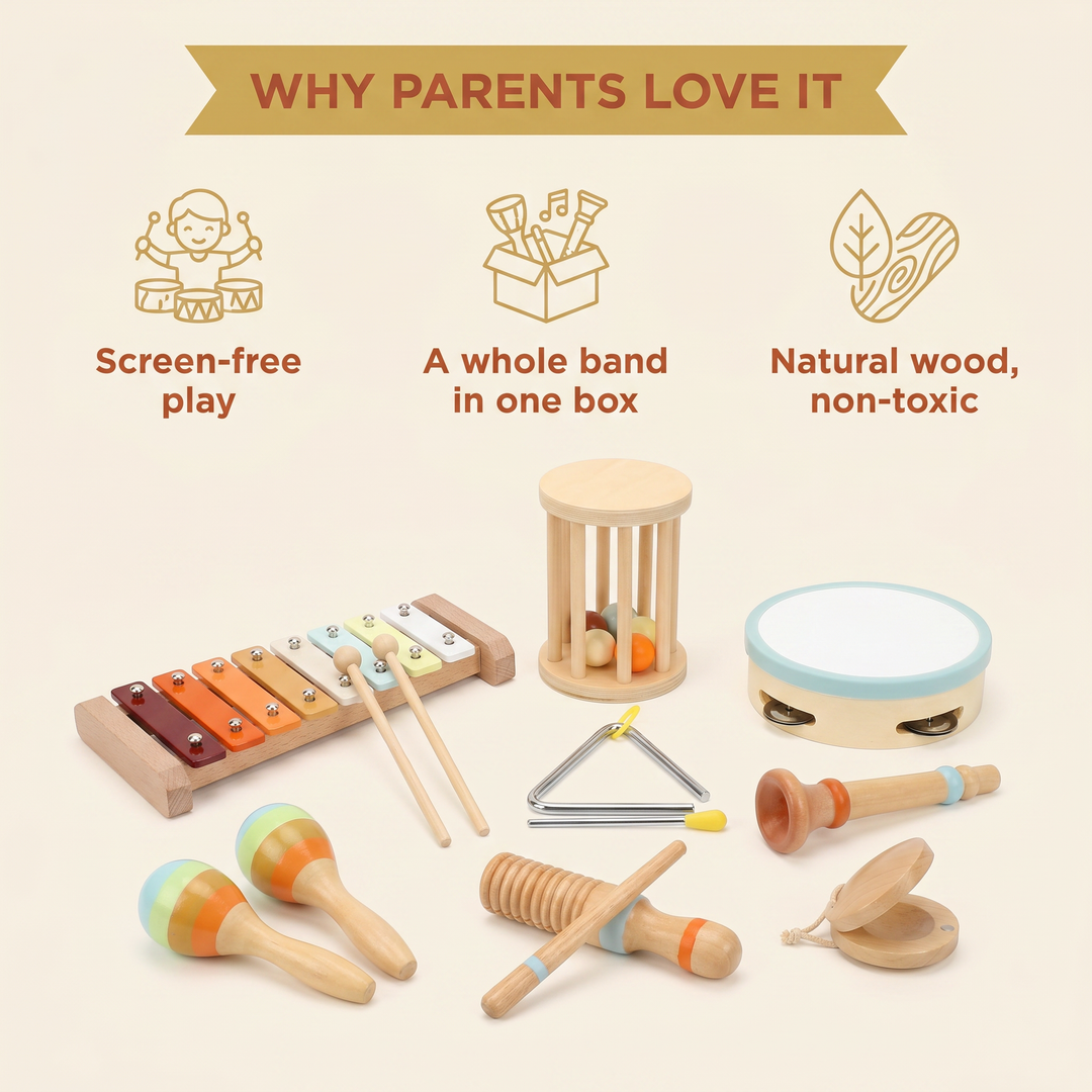 Why parents love the wooden music band set