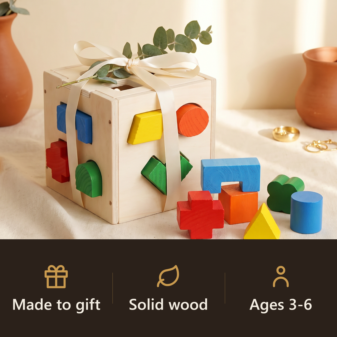 Wooden Shape-Sorter Box - gift