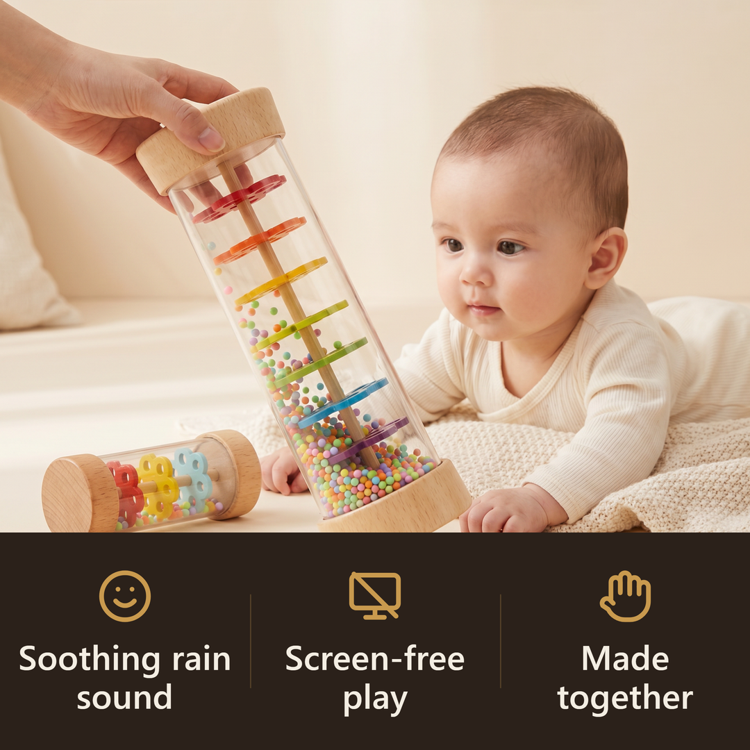 Wooden Rainmaker Rain Stick - hook