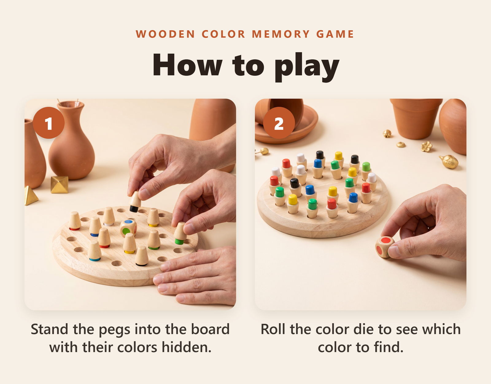 Wooden Color Memory Game - howto