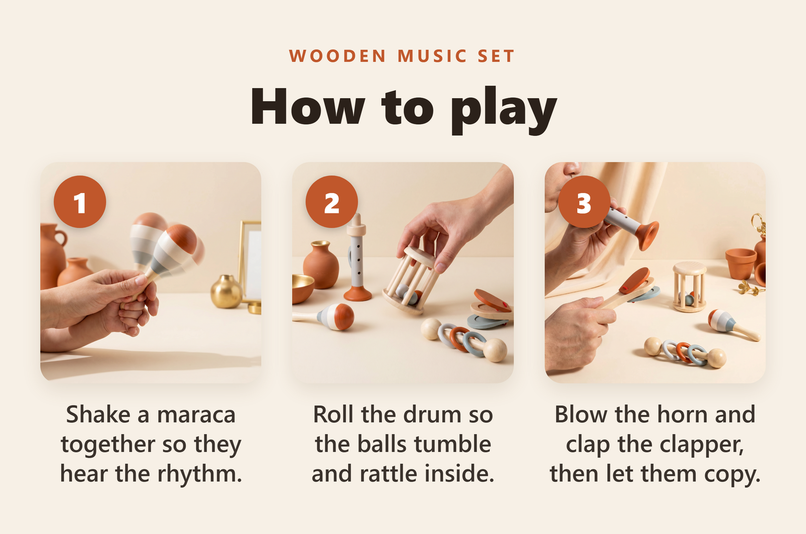 Wooden Baby Musical Instrument Set - howto