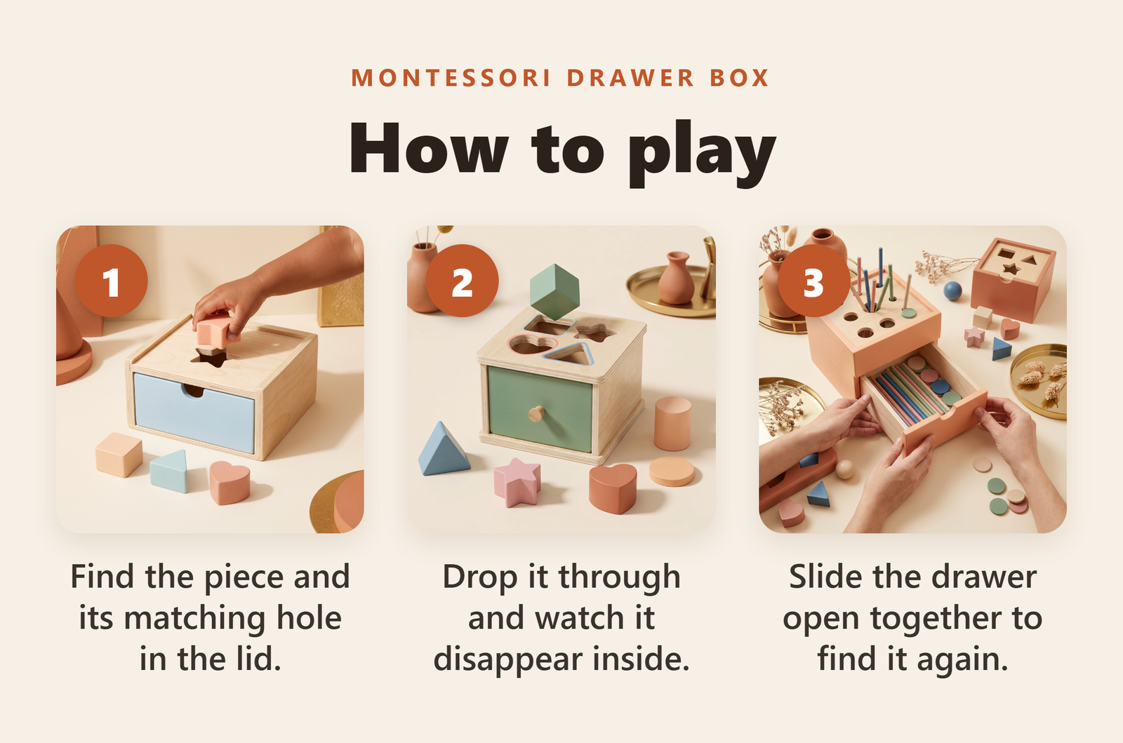 Wooden Montessori Drawer Box - howto