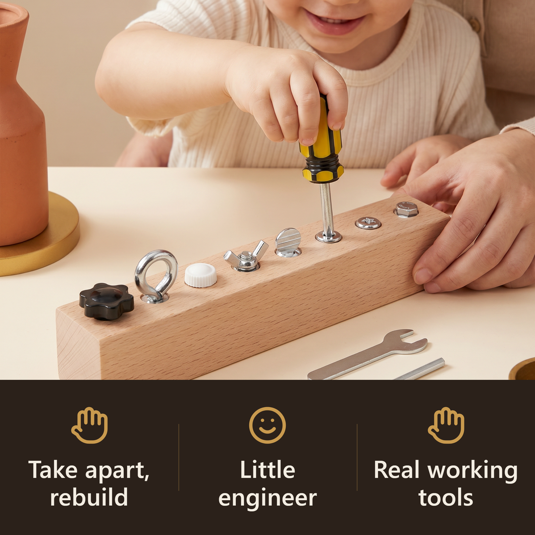 Wooden Screwdriver Bolt Board - hook