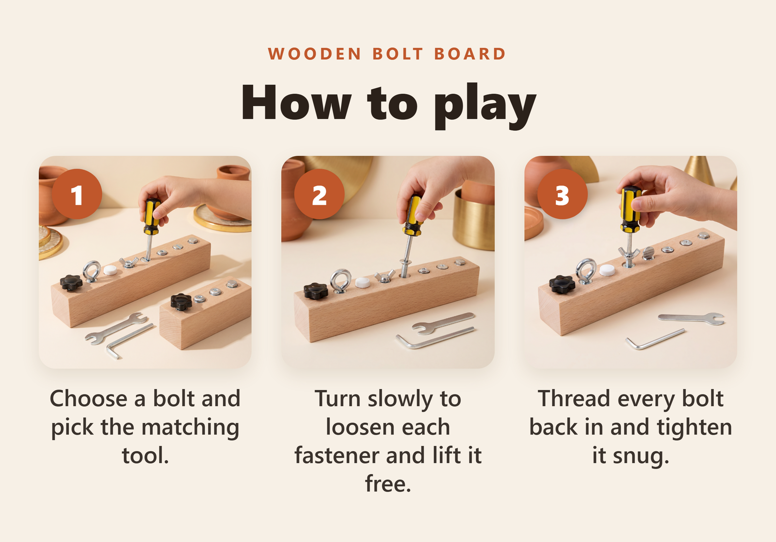 Wooden Screwdriver Bolt Board - howto