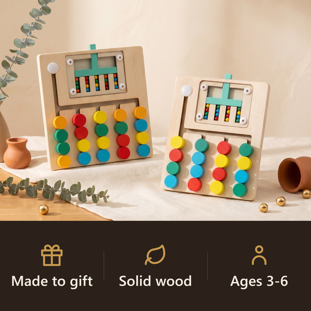 Wooden Color-Slide Logic Puzzle - gift