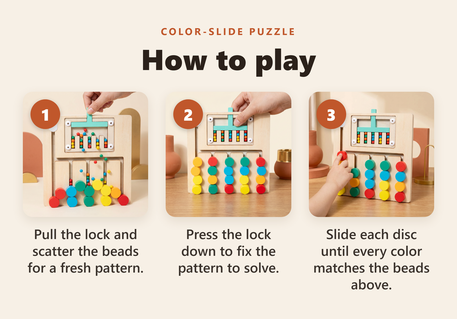 Wooden Color-Slide Logic Puzzle - howto