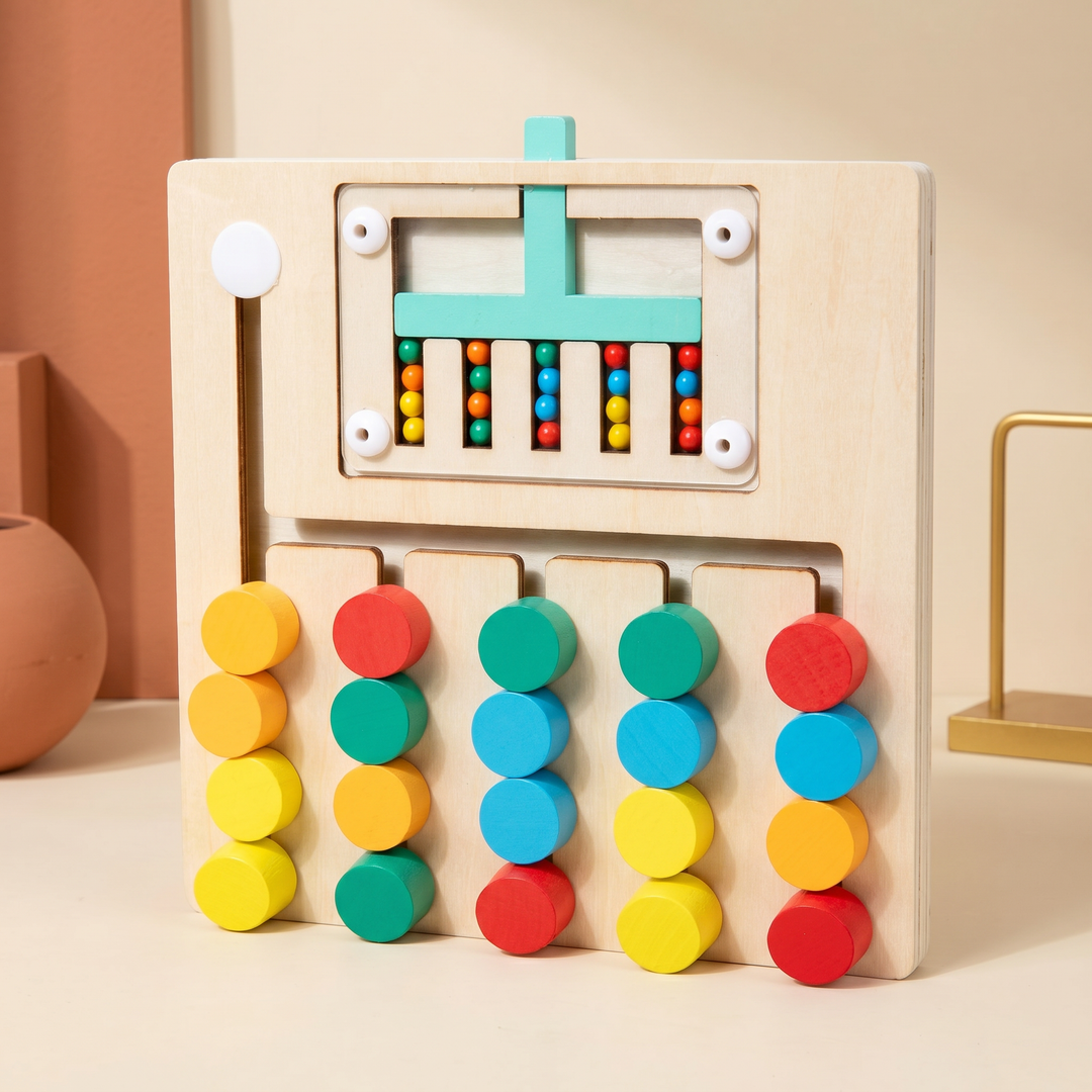 Wooden Color-Slide Logic Puzzle - skills