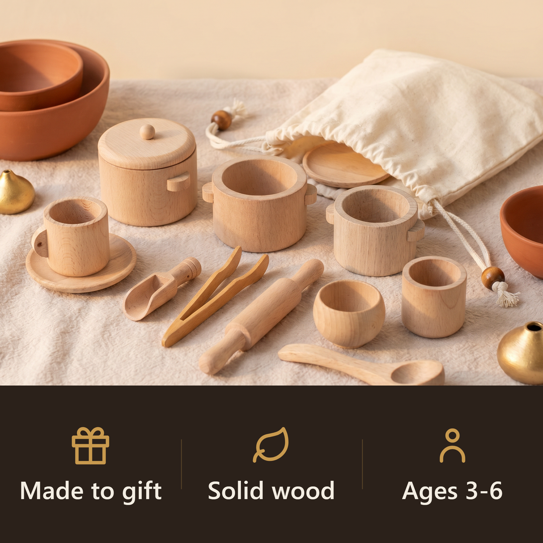 Wooden Tea & Kitchen Play Set - gift