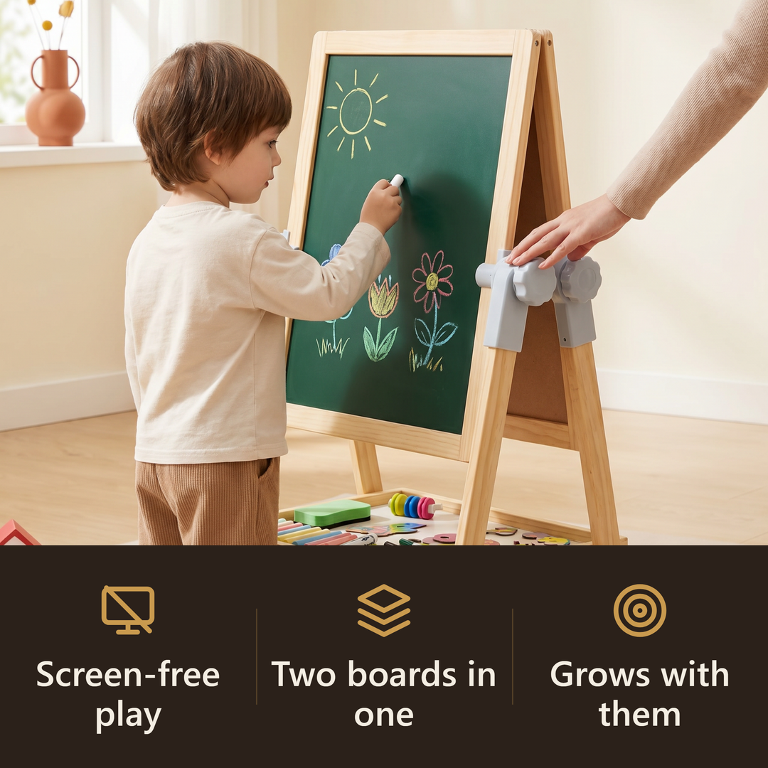 Wooden Double-Sided Standing Easel - hook