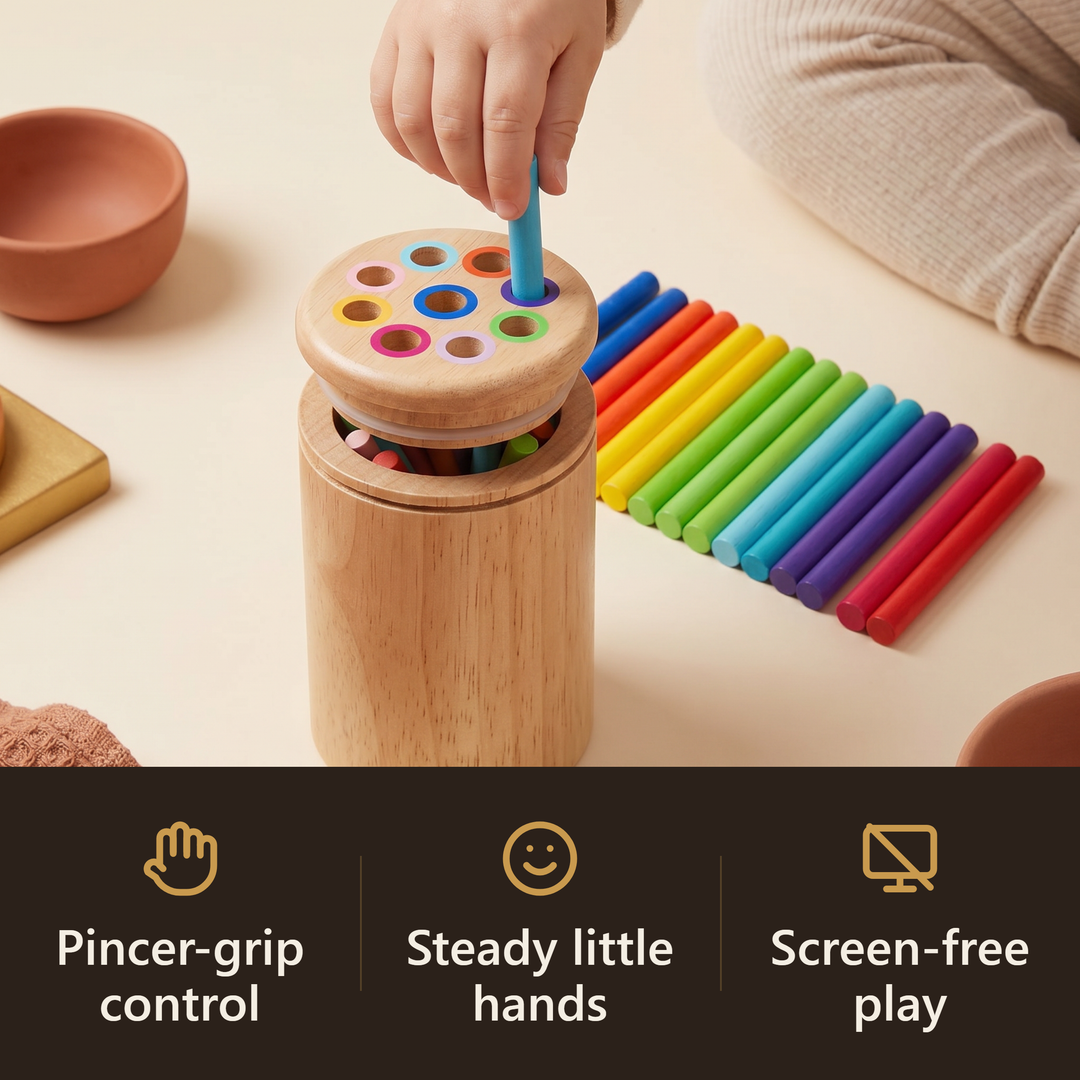 Wooden Color-Matching Stick Canister - hook