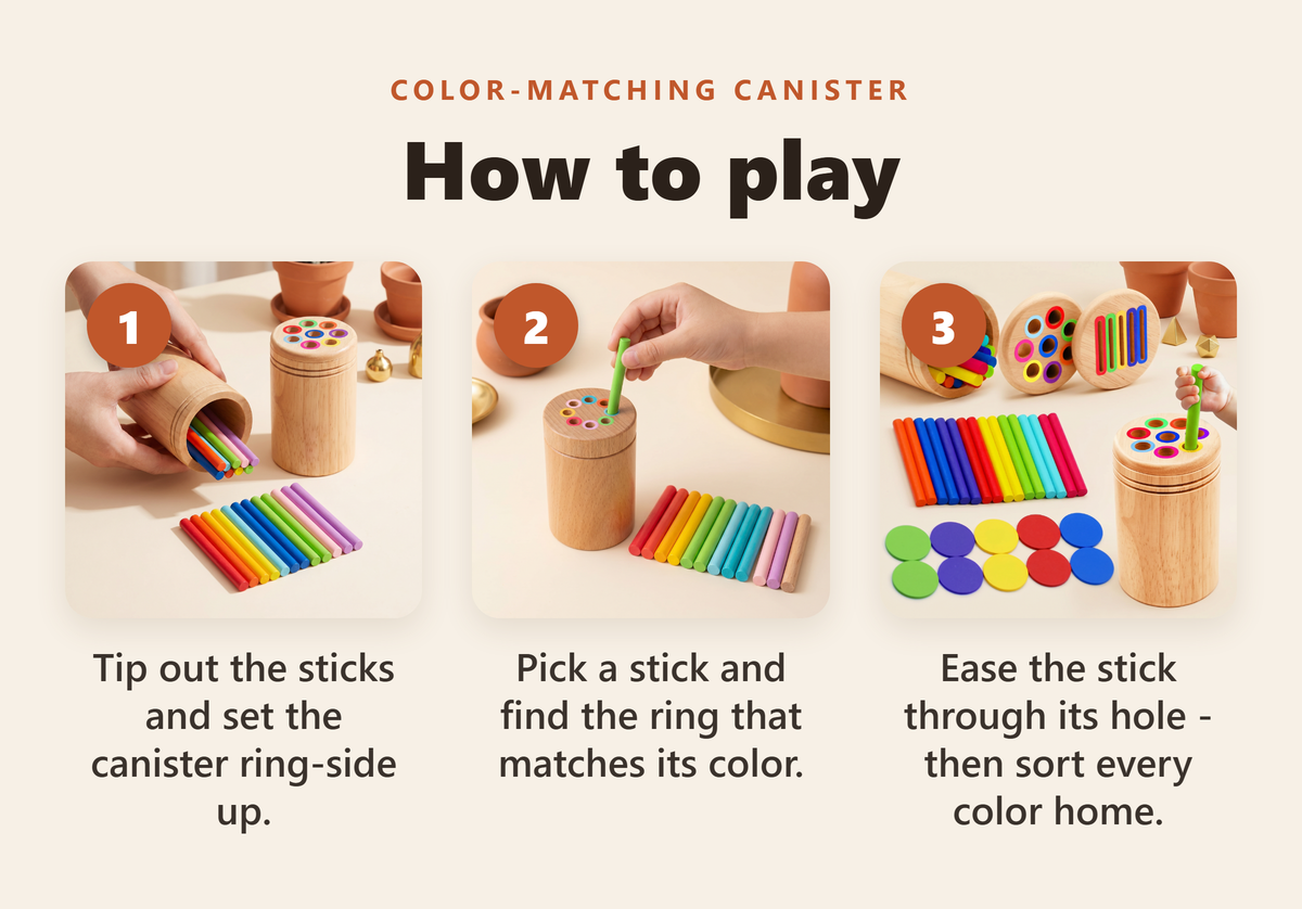 Wooden Color-Matching Stick Canister - howto