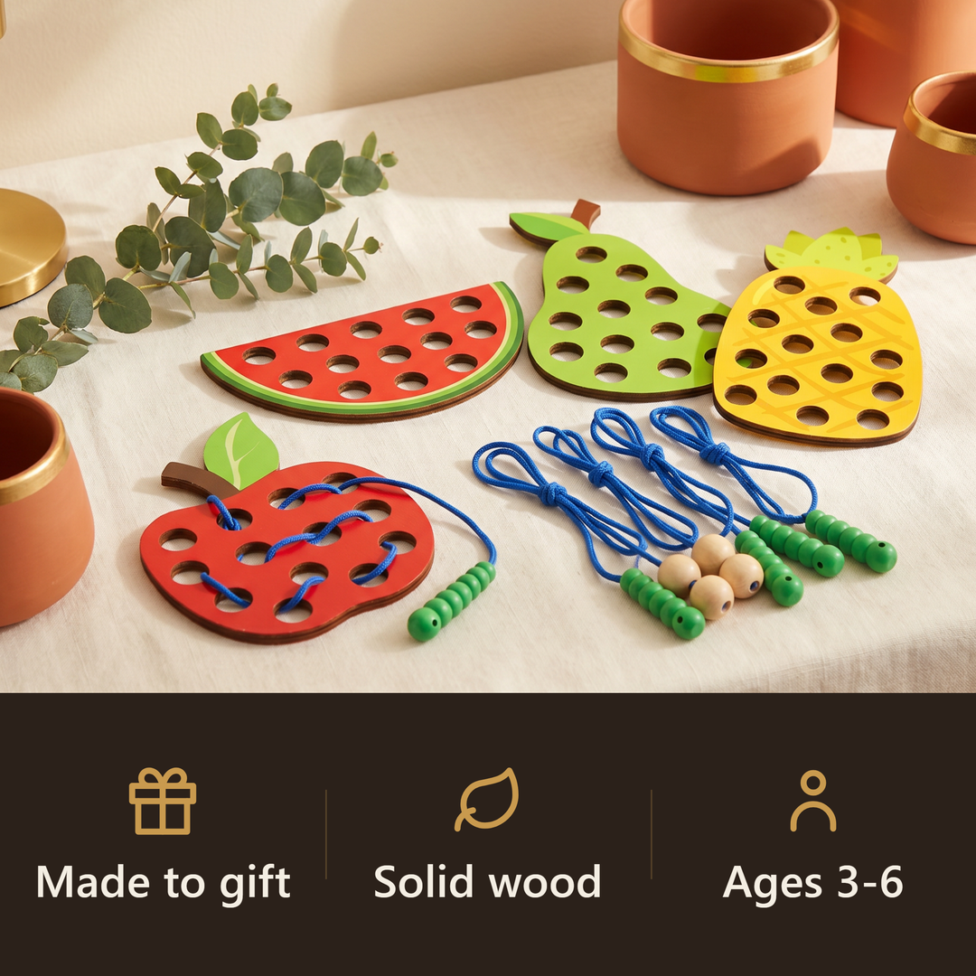 Wooden Fruit Lacing Toy - gift