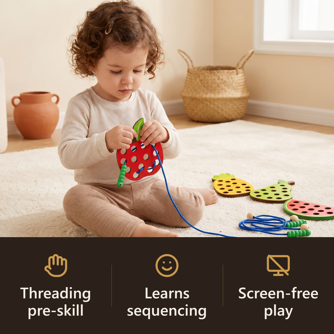 Wooden Fruit Lacing Toy - hook