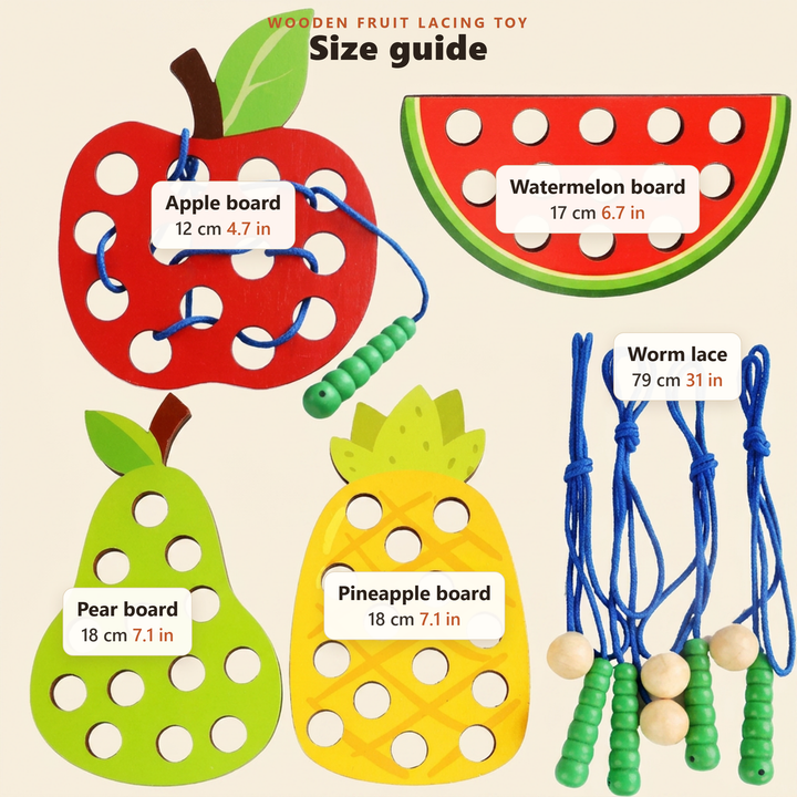 Wooden Fruit Lacing Toy