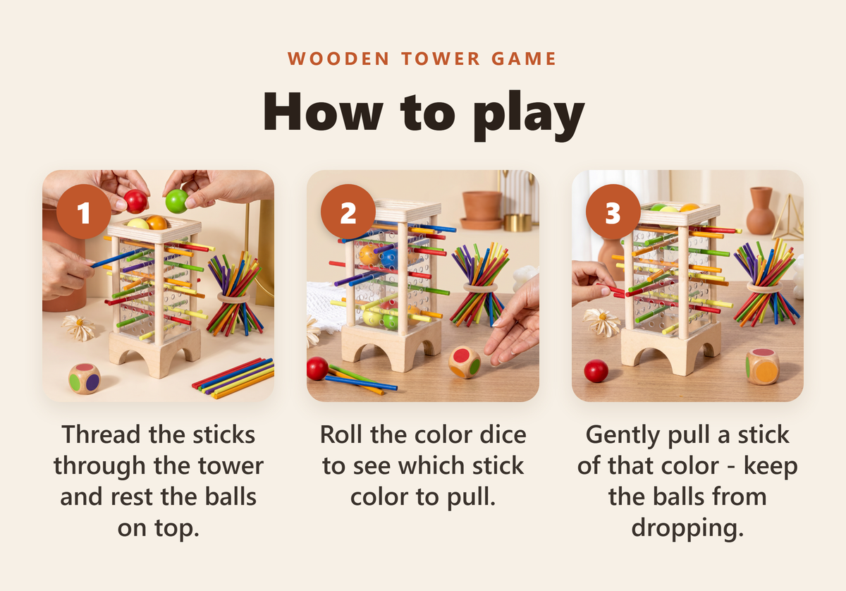Wooden Stick-Drop Tower Game - howto