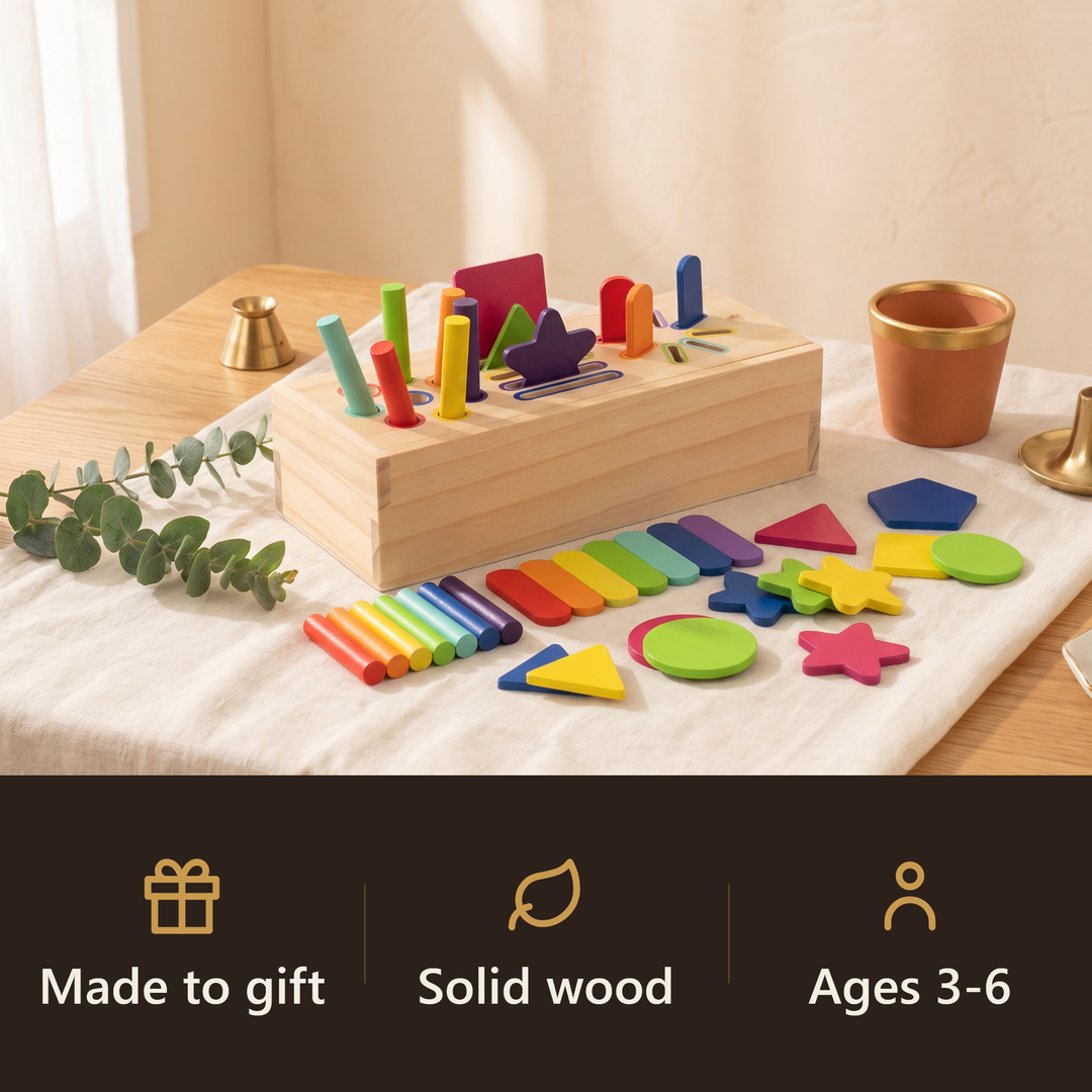 Wooden Three-in-One Sorting Box - gift