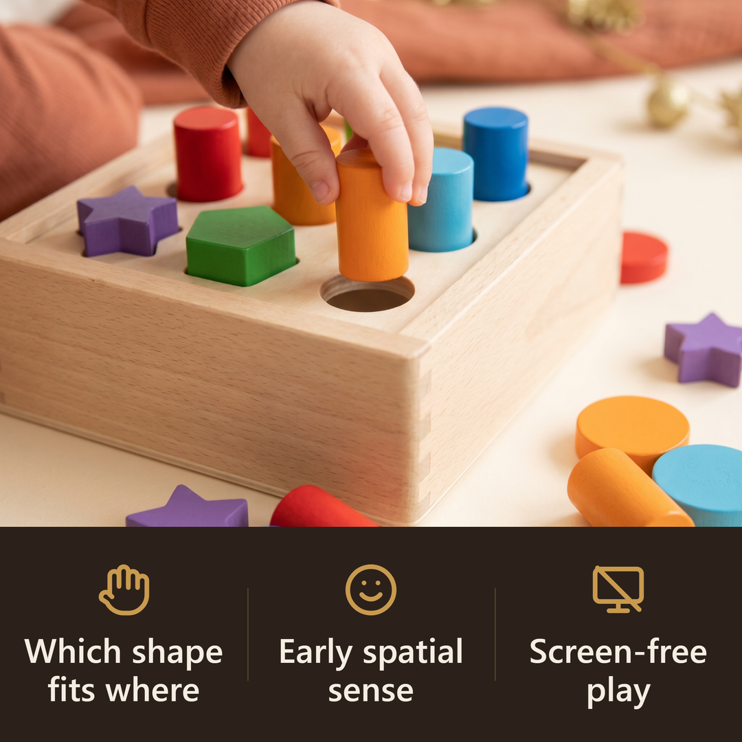 Wooden Three-in-One Sorting Box - hook
