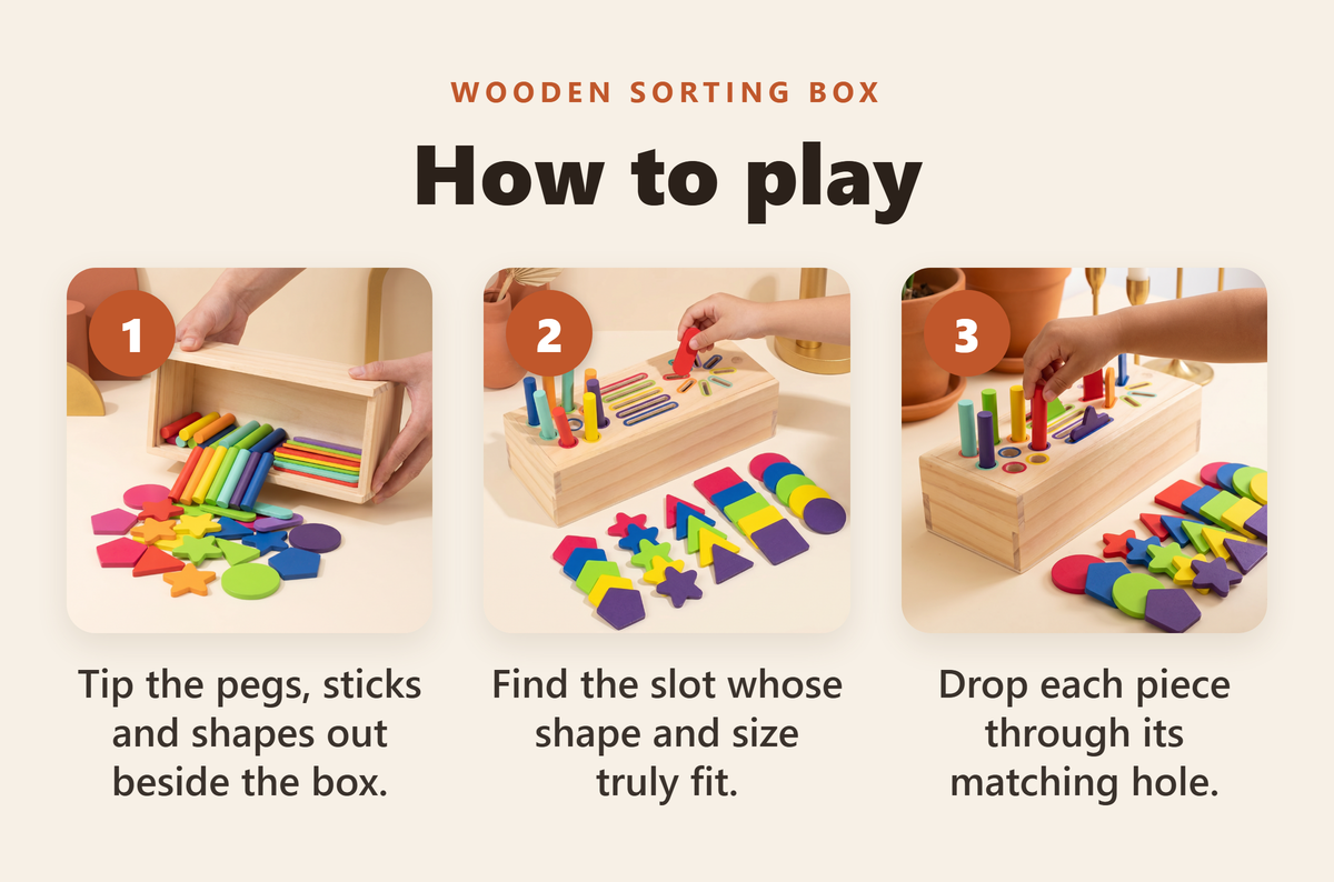 Wooden Three-in-One Sorting Box - howto