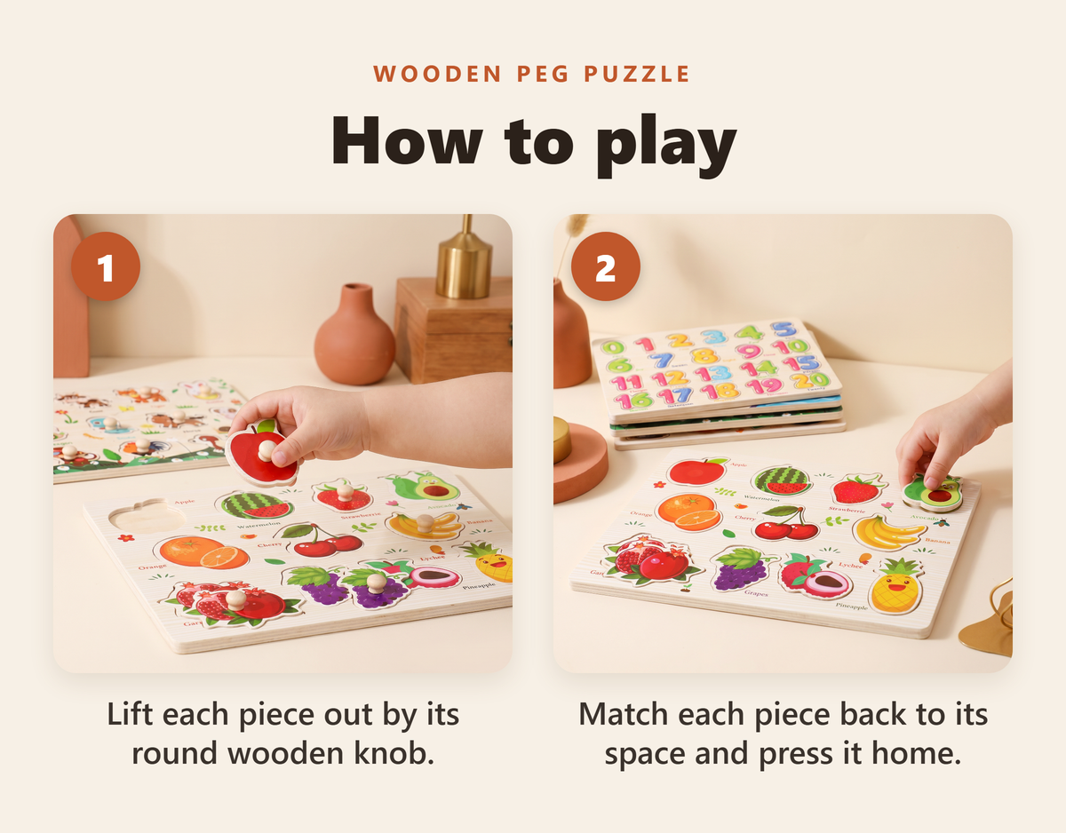 Wooden Hand-Grab Peg Puzzle Boards - howto