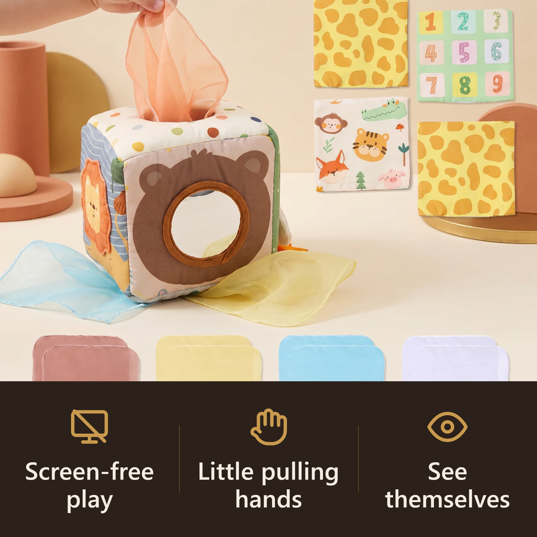 Montessori Magic Tissue Box Sensory Cube - hook