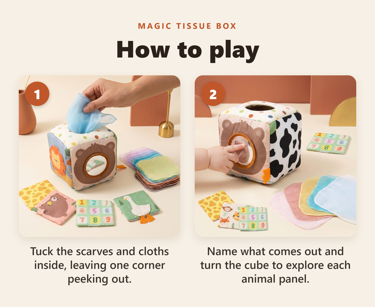 Montessori Magic Tissue Box Sensory Cube - howto