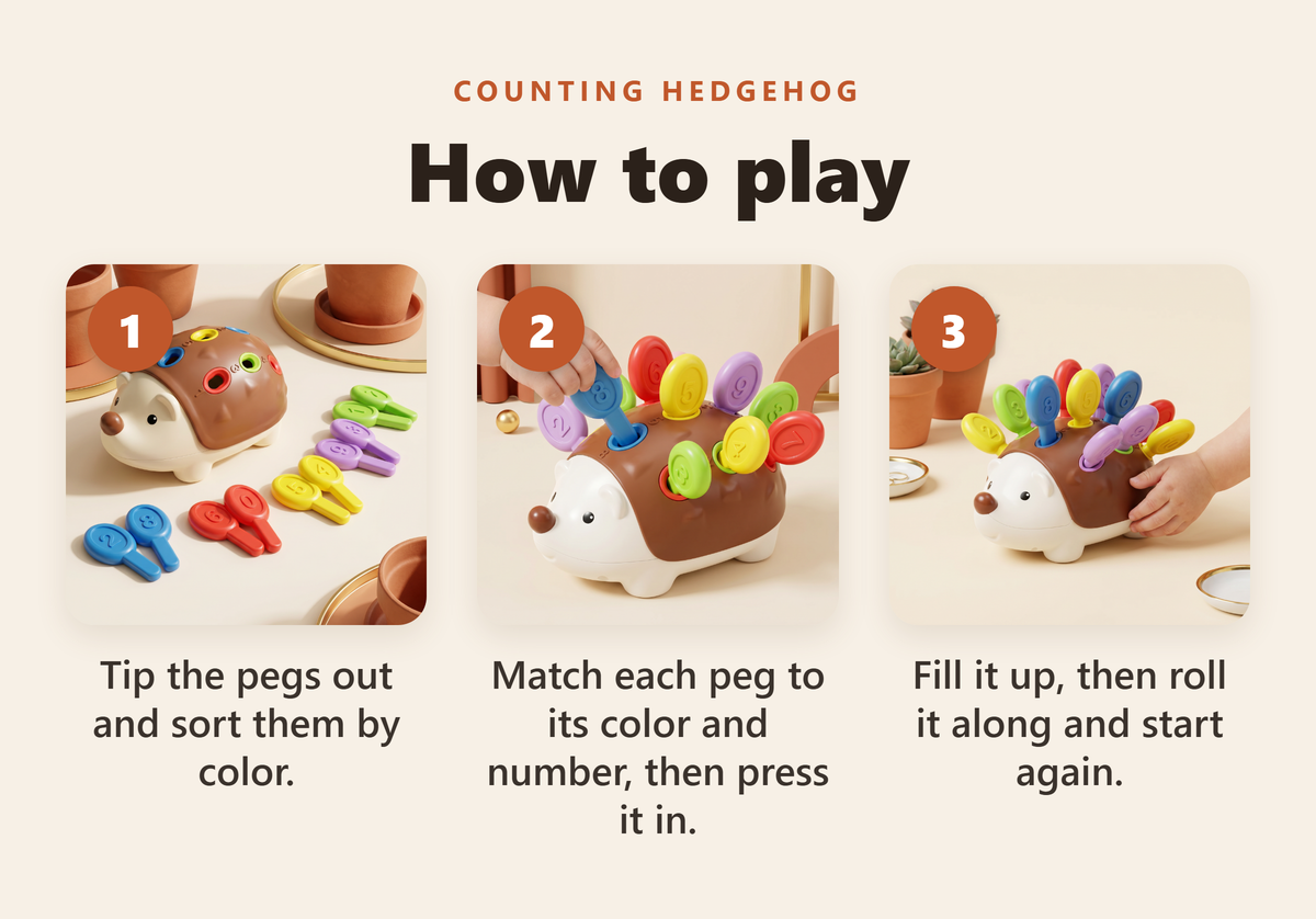 Counting Hedgehog Matching Toy - howto