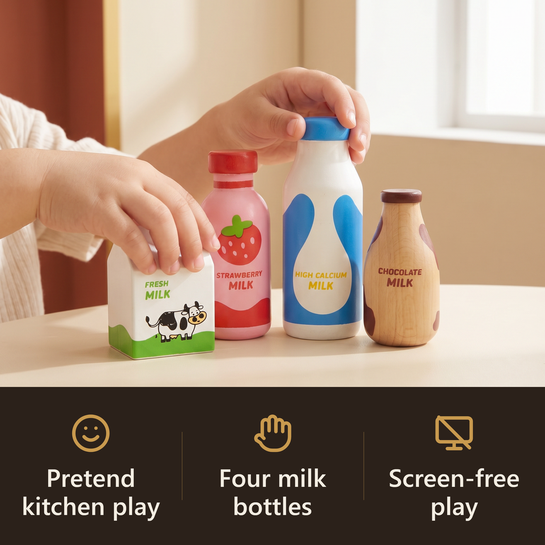 Wooden Milk Bottle Set - hook