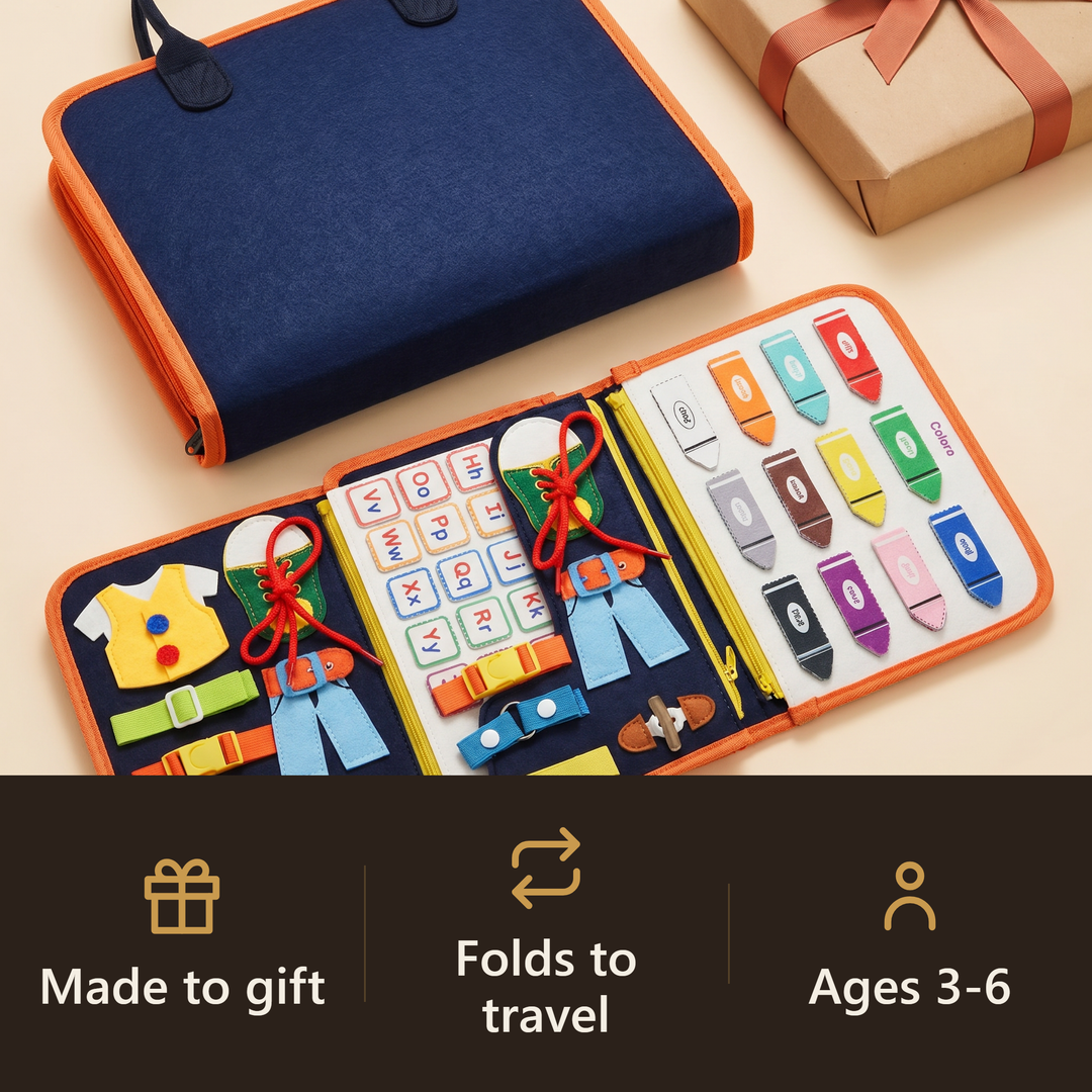 Montessori Felt Quiet Book - 7-in-1 - gift