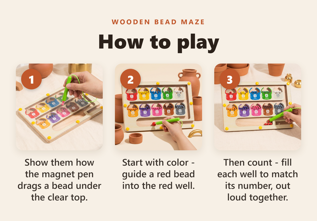 Wooden Magnetic Bead Maze - howto